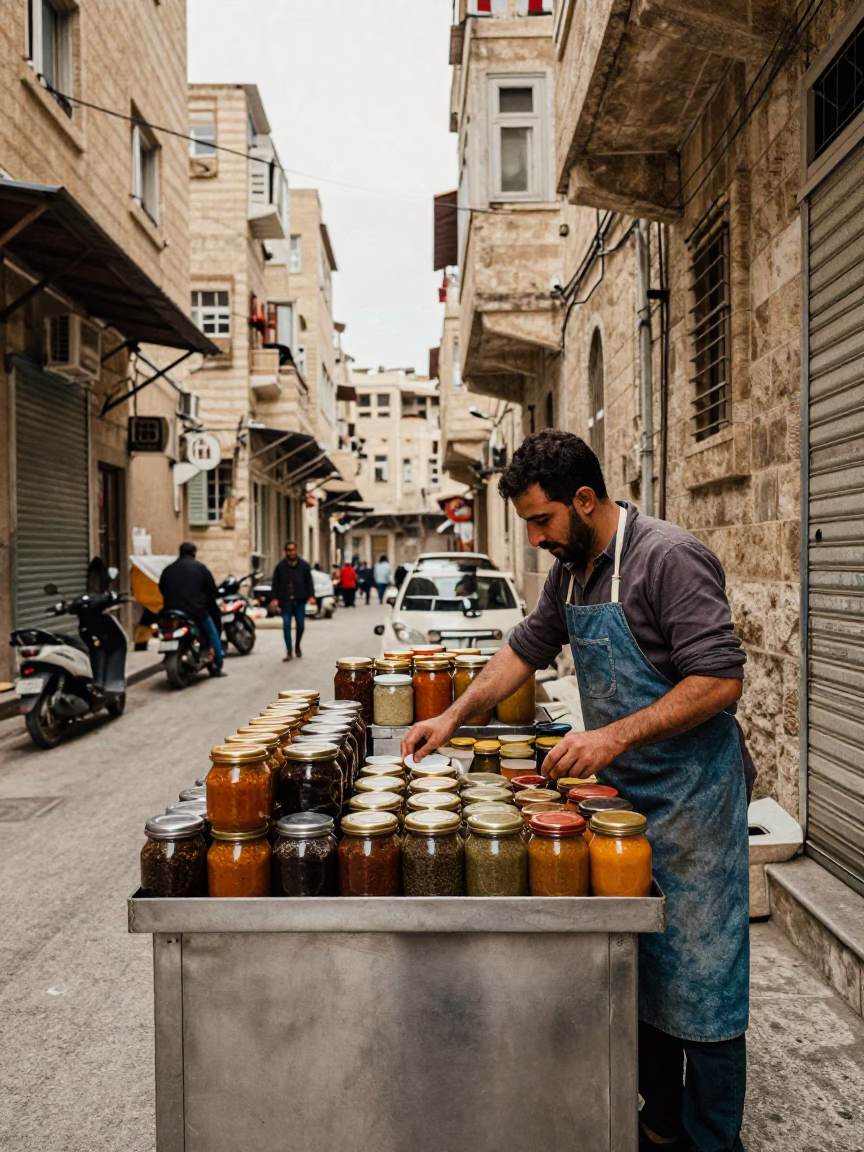 Arranging Jars in Beirut in in Beirut, Lebanon