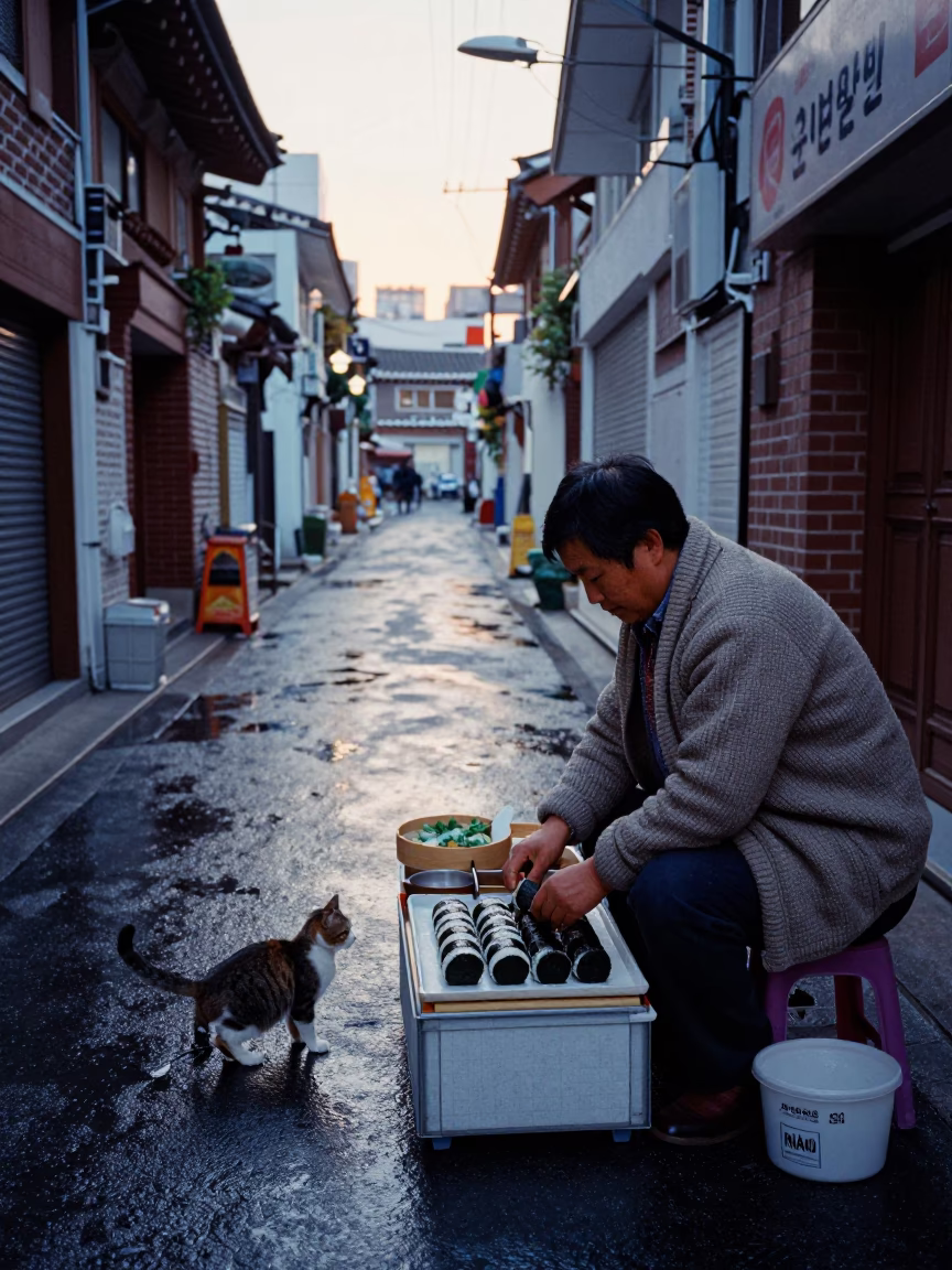 Arranging Kimbap in Seoul in in Seoul, South Korea