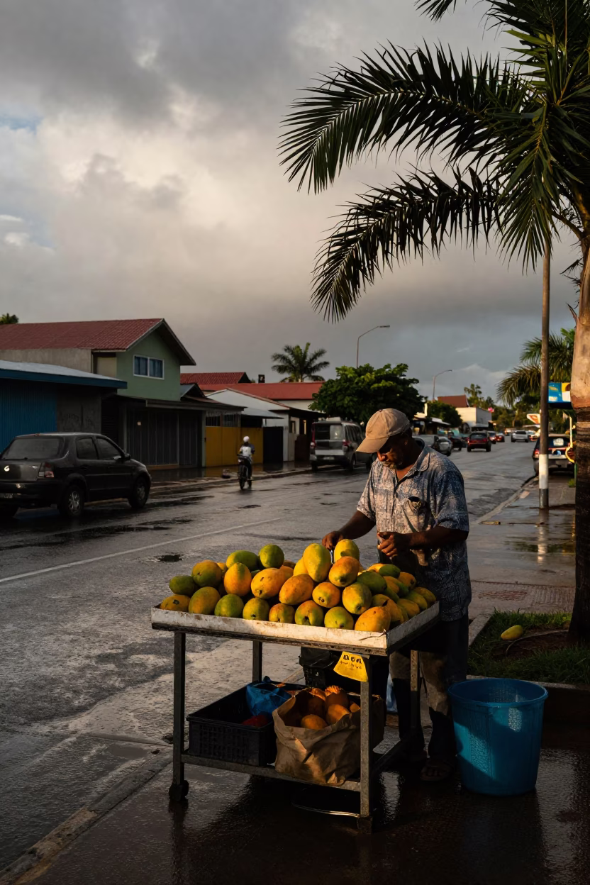 Arranging Mangoes in Durban in in Durban, South Africa