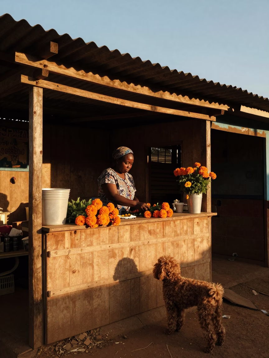 Arranging Marigolds in Johannesburg in in Johannesburg, South Africa