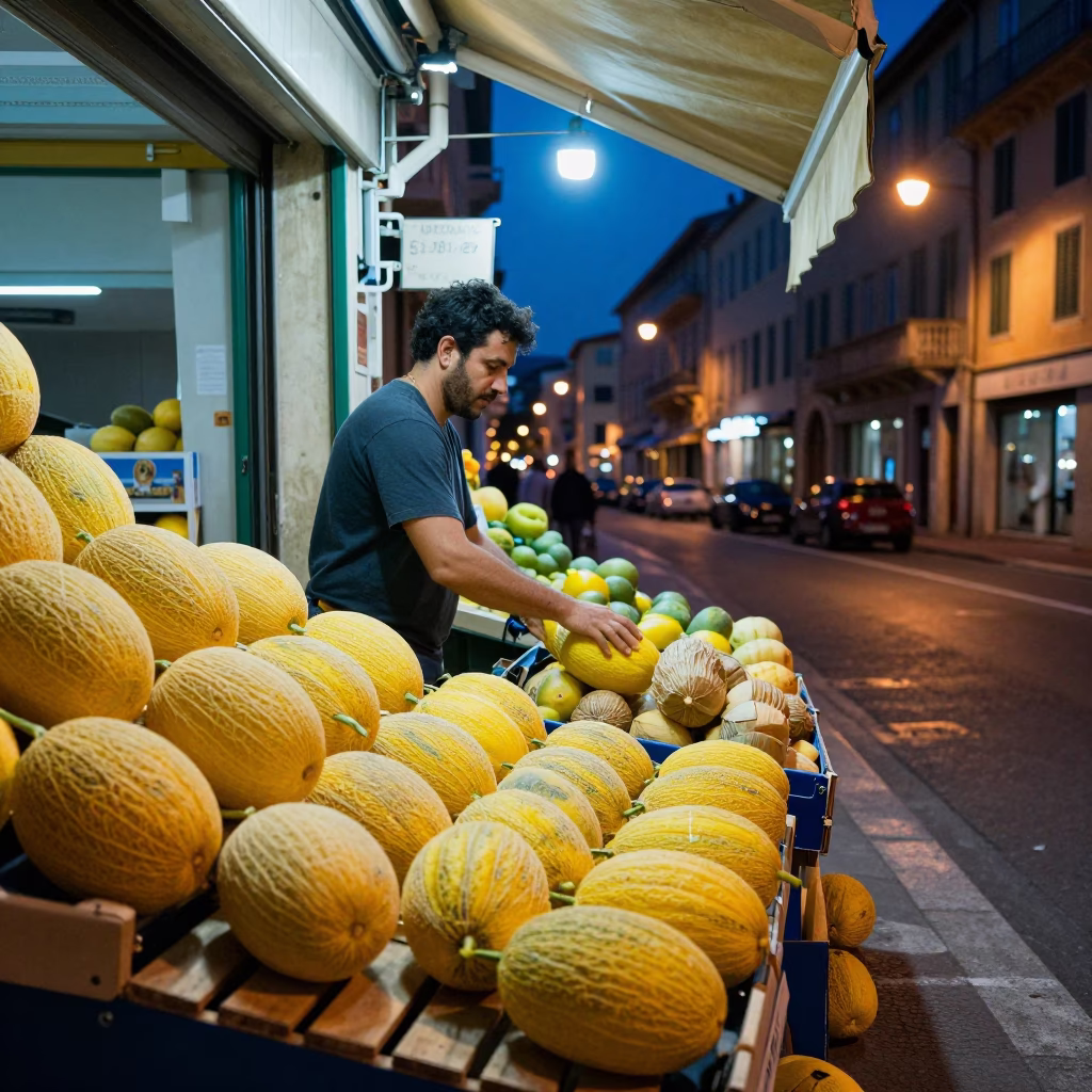 Arranging Melons in Nice in in Nice, France