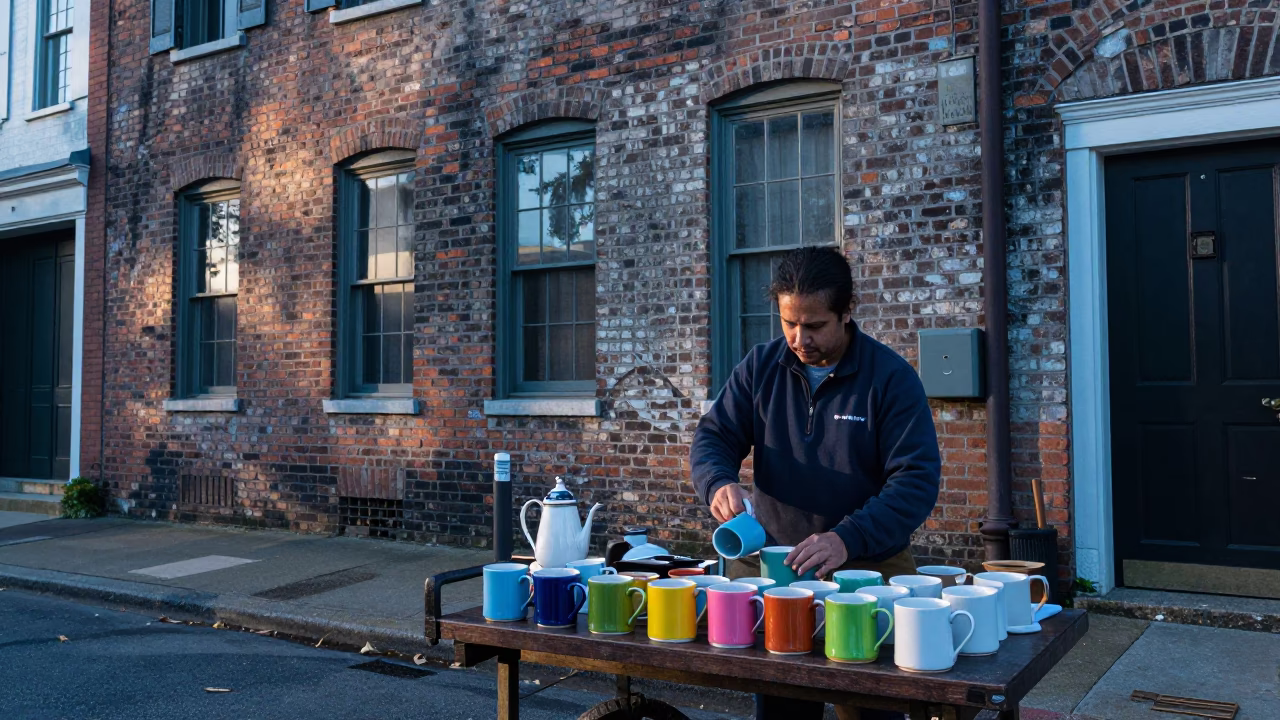 Arranging Mugs in Charleston in in Charleston, South Carolina, United States