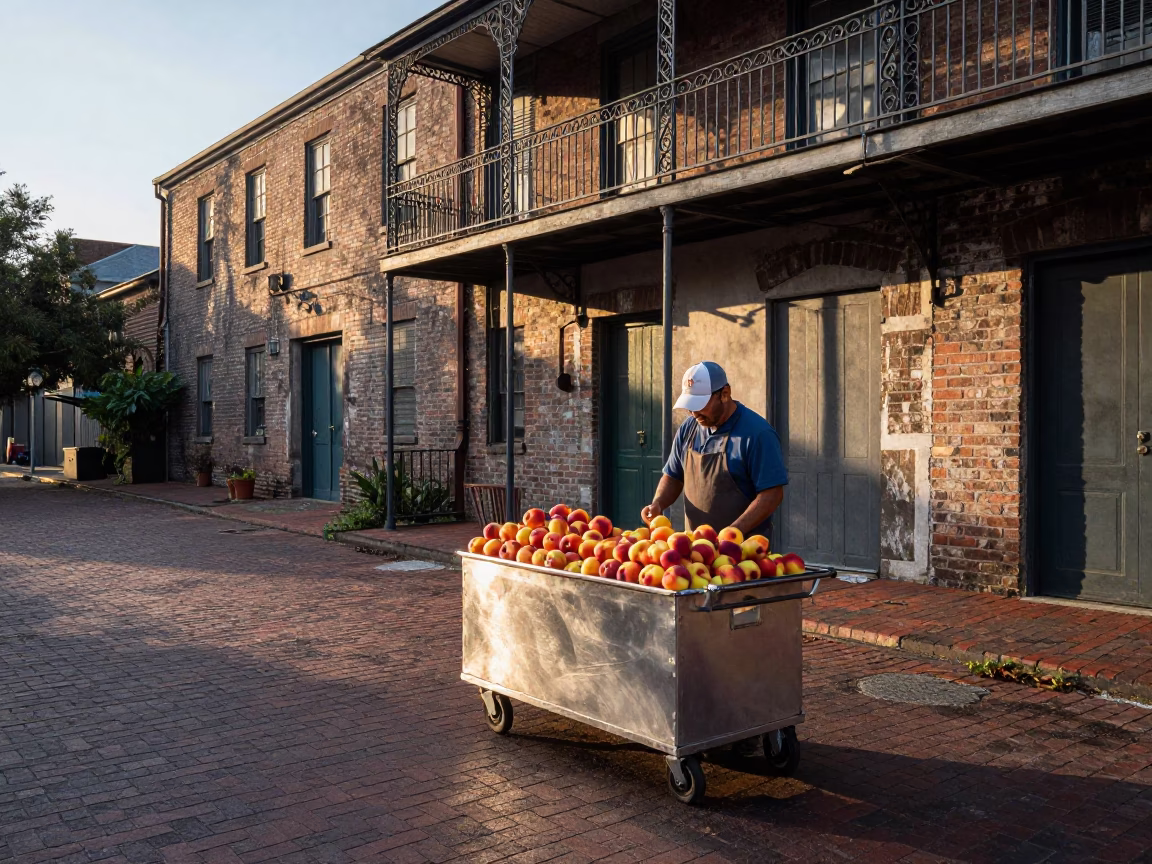 Arranging Nectarines in Charleston in in Charleston, South Carolina, United States