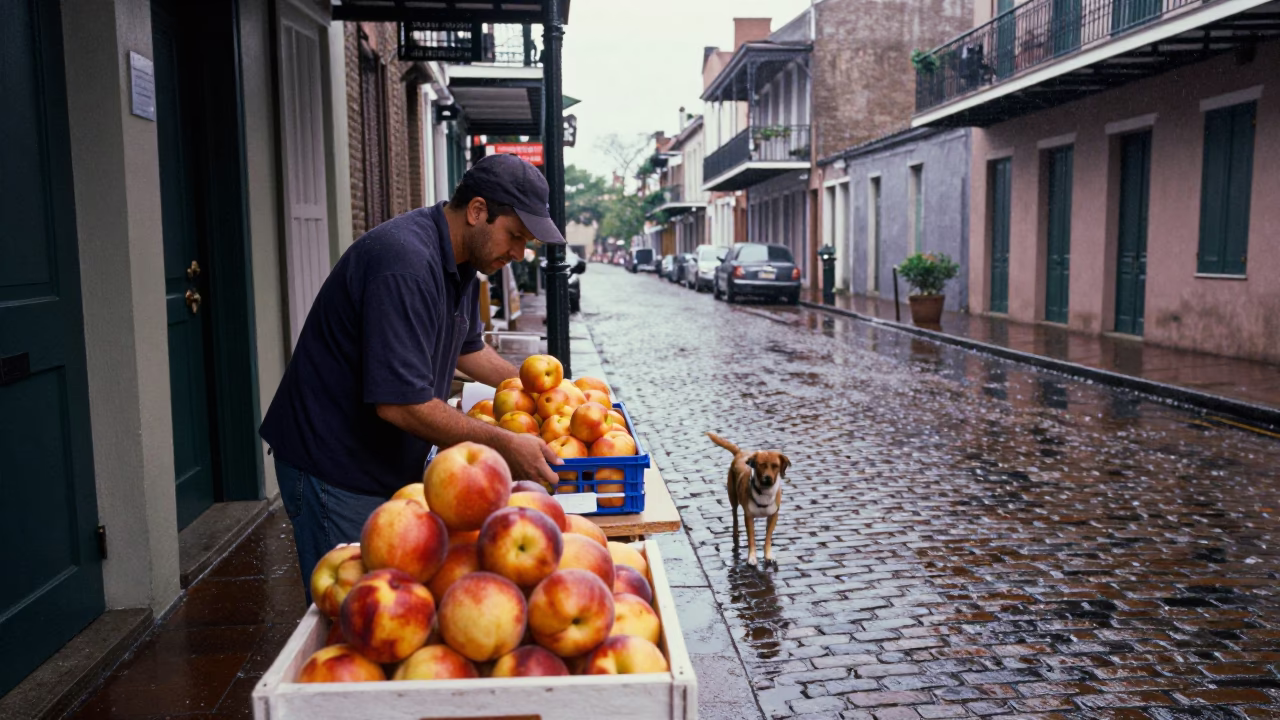 Arranging Nectarines in New Orleans in in New Orleans, Louisiana, United States