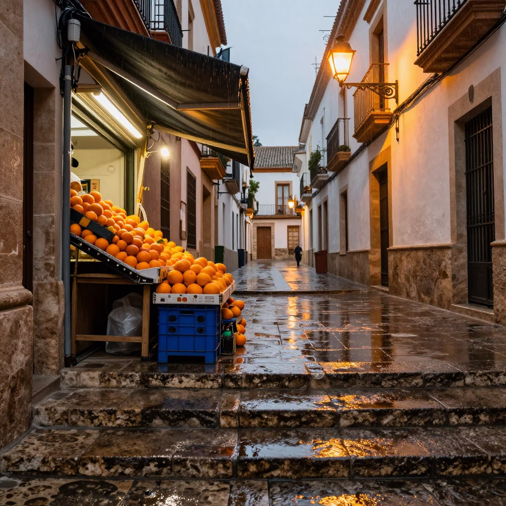 Arranging Oranges in Valencia in in Valencia, Spain