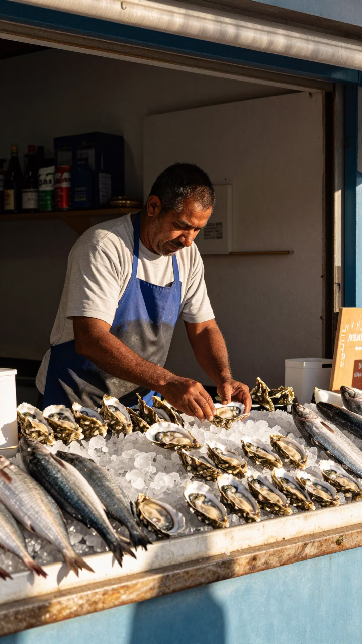 Arranging Oysters in Cape Town in in Cape Town, South Africa