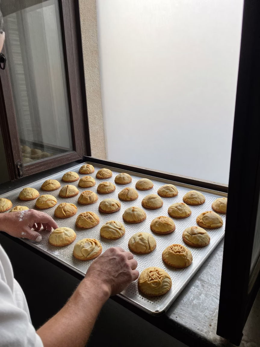 Arranging Pastries in Buenos Aires in in Buenos Aires, Argentina