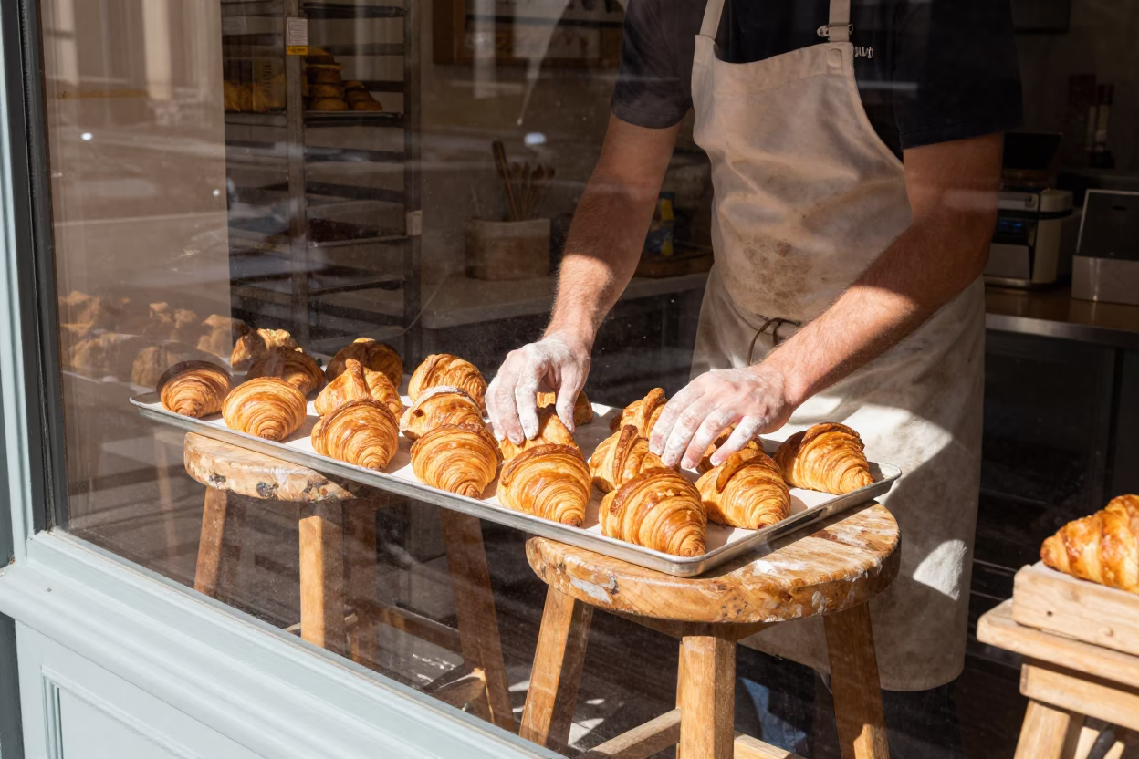 Arranging Pastries in Lyon in in Lyon, France