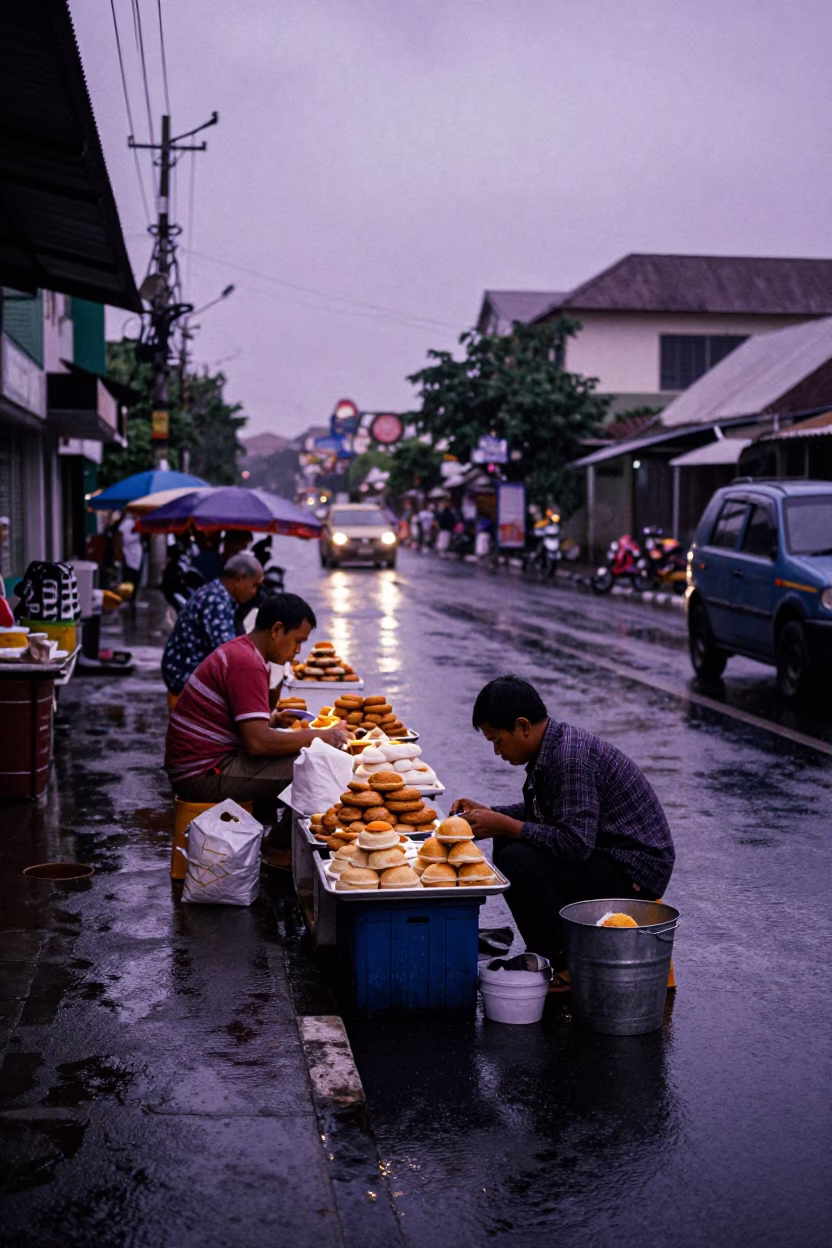 Arranging Pastries in Surabaya in in Surabaya, Indonesia