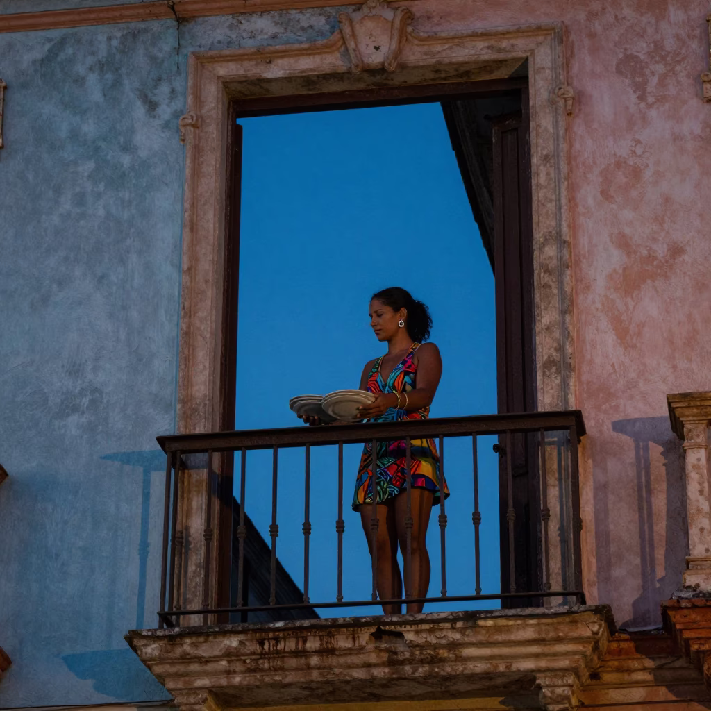 Arranging Plates in Havana in in Havana, Cuba