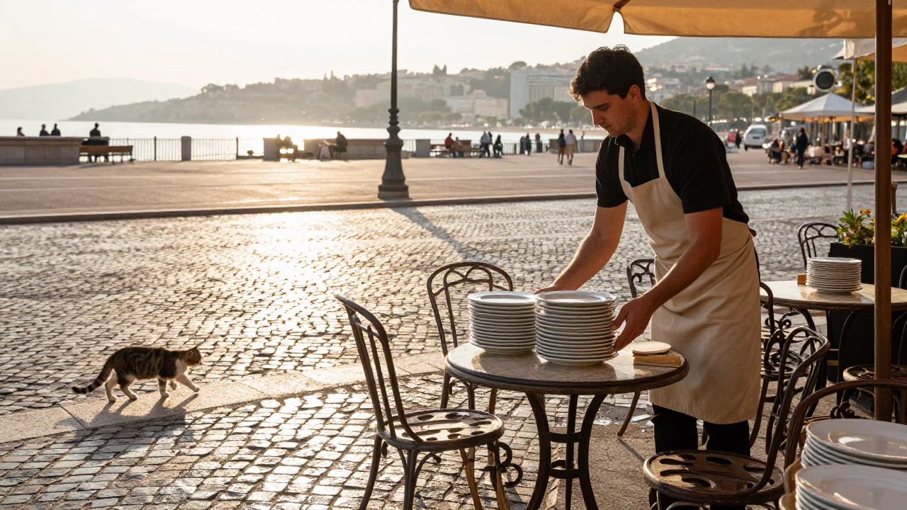 Arranging Plates in Nice in in Nice, France