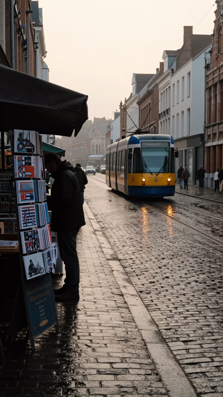 Arranging Postcards in Brussels in in Brussels, Belgium