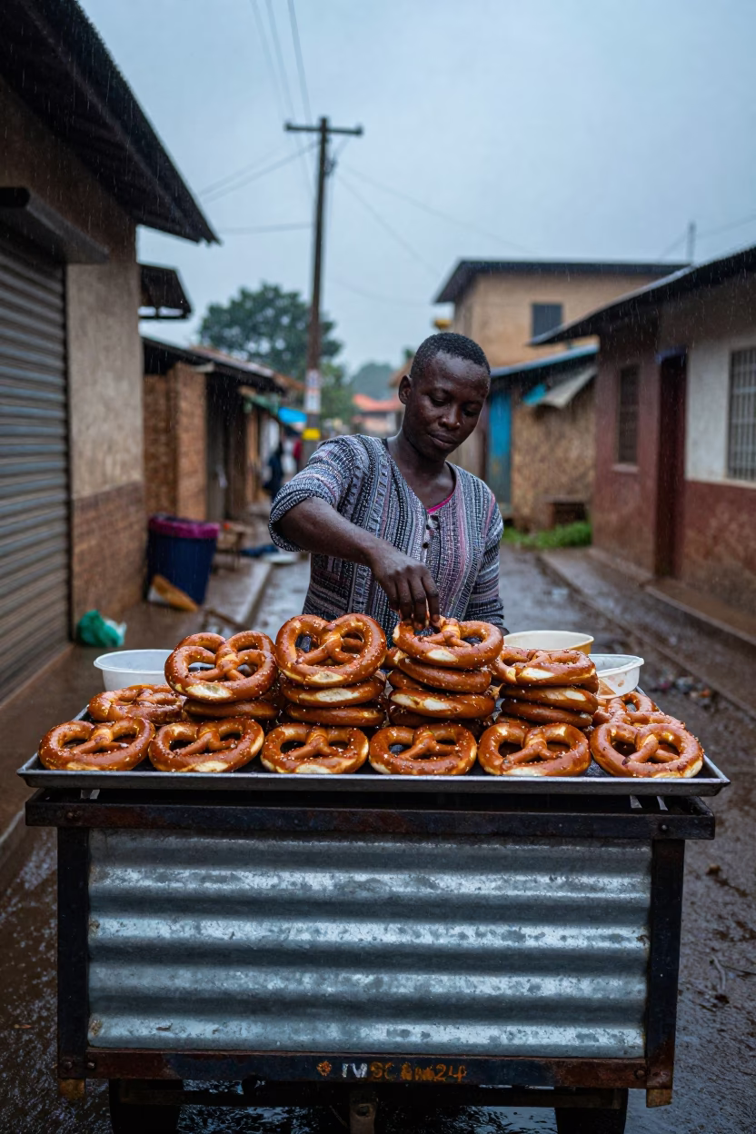 Arranging Pretzels in Nairobi in in Nairobi, Kenya