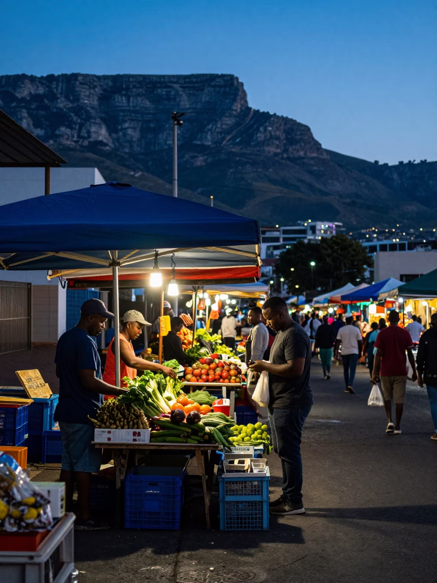 Arranging Produce in Cape Town in in Cape Town, South Africa