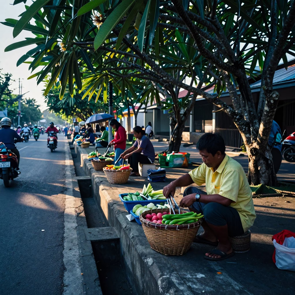 Arranging Produce in Denpasar in in Denpasar, Indonesia