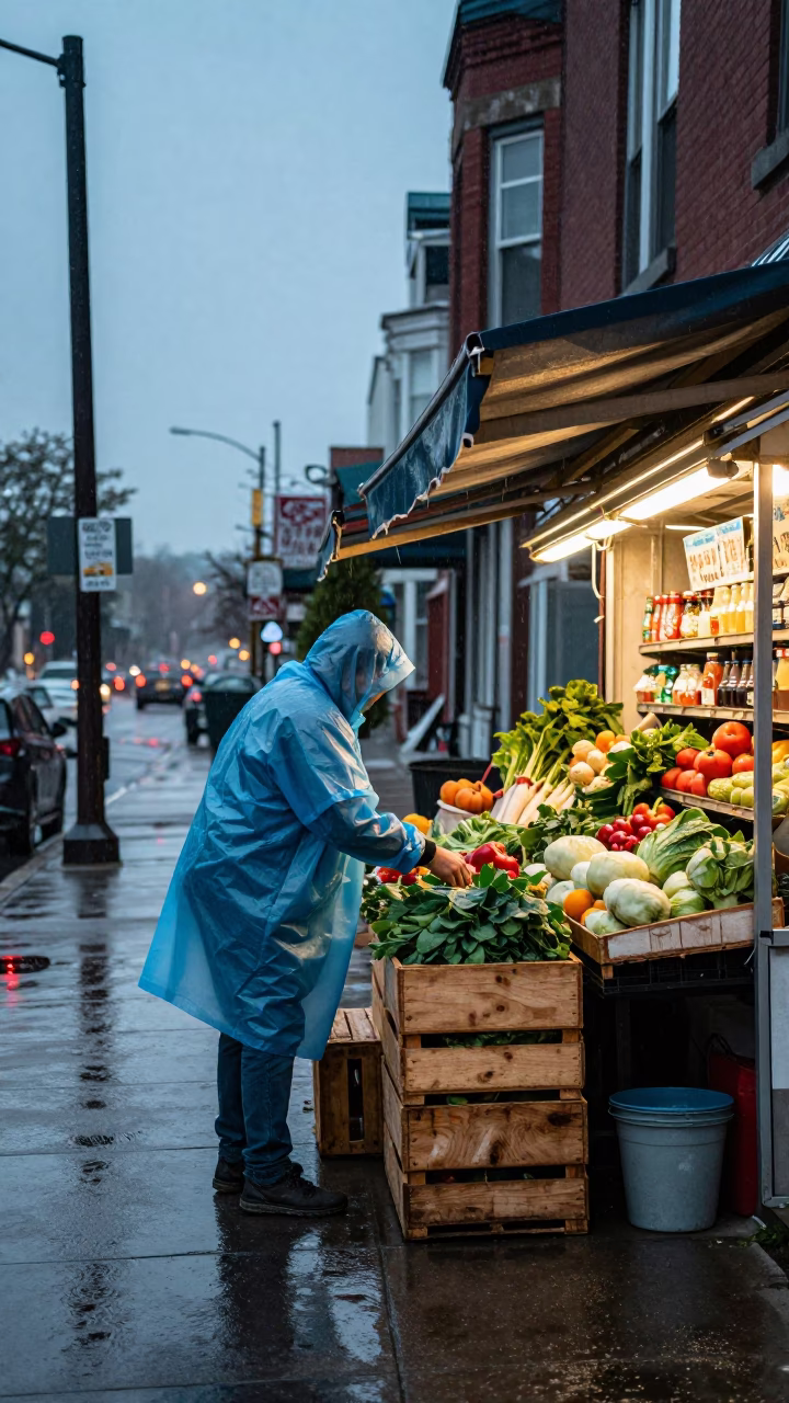 Arranging Produce in Toronto in in Toronto, Ontario, Canada