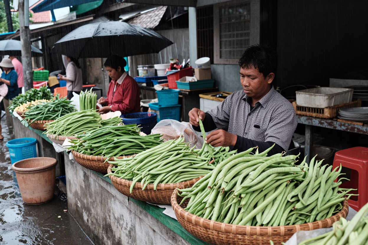 Arranging Produce in Yogyakarta in in Yogyakarta, Indonesia