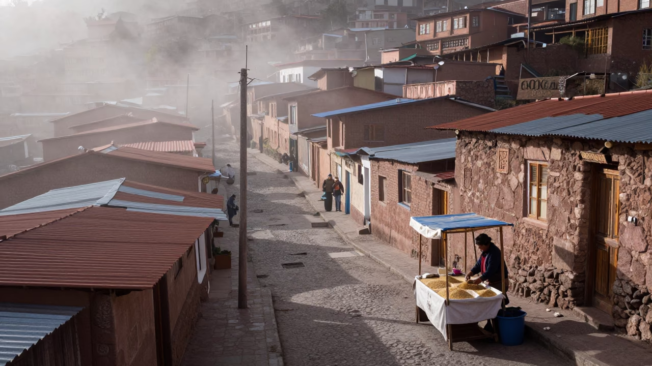 Arranging Quinoa in La Paz in in La Paz, Bolivia