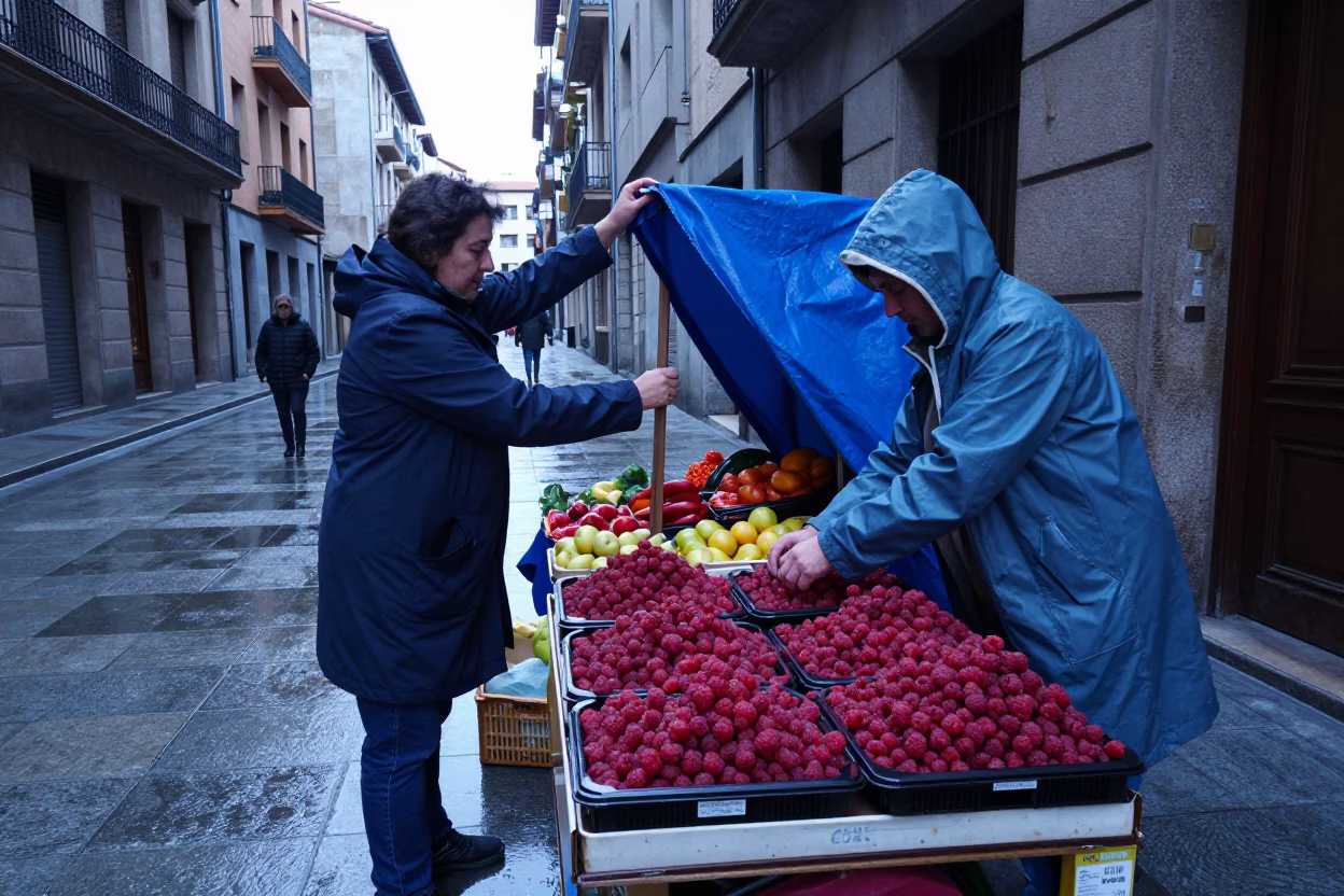 Arranging Raspberries in Bilbao in in Bilbao, Spain