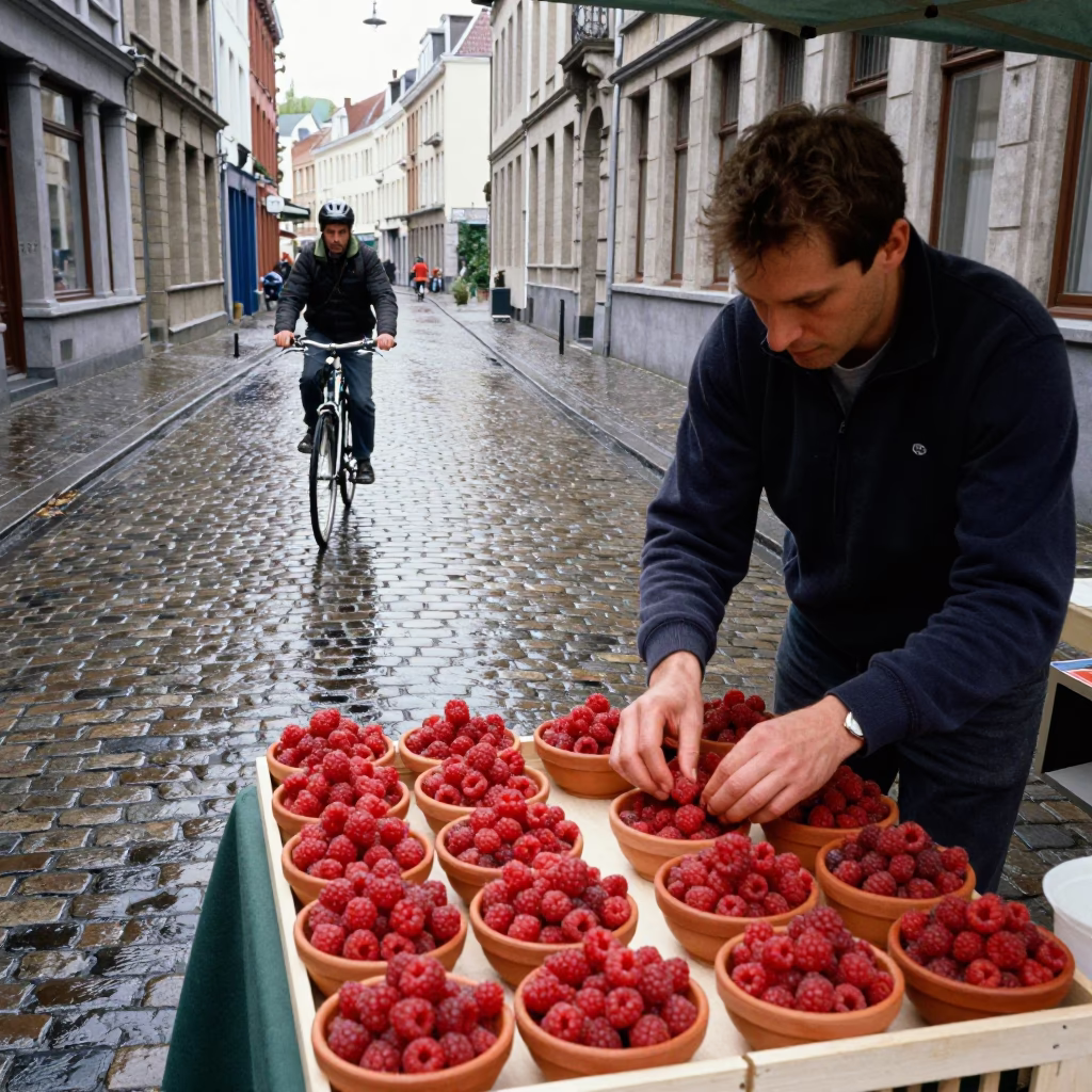 Arranging Raspberries in Brussels in in Brussels, Belgium
