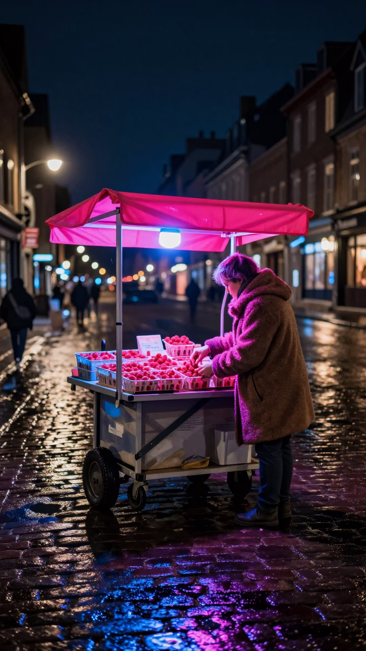 Arranging Raspberries in Quebec City in in Quebec City, Quebec, Canada