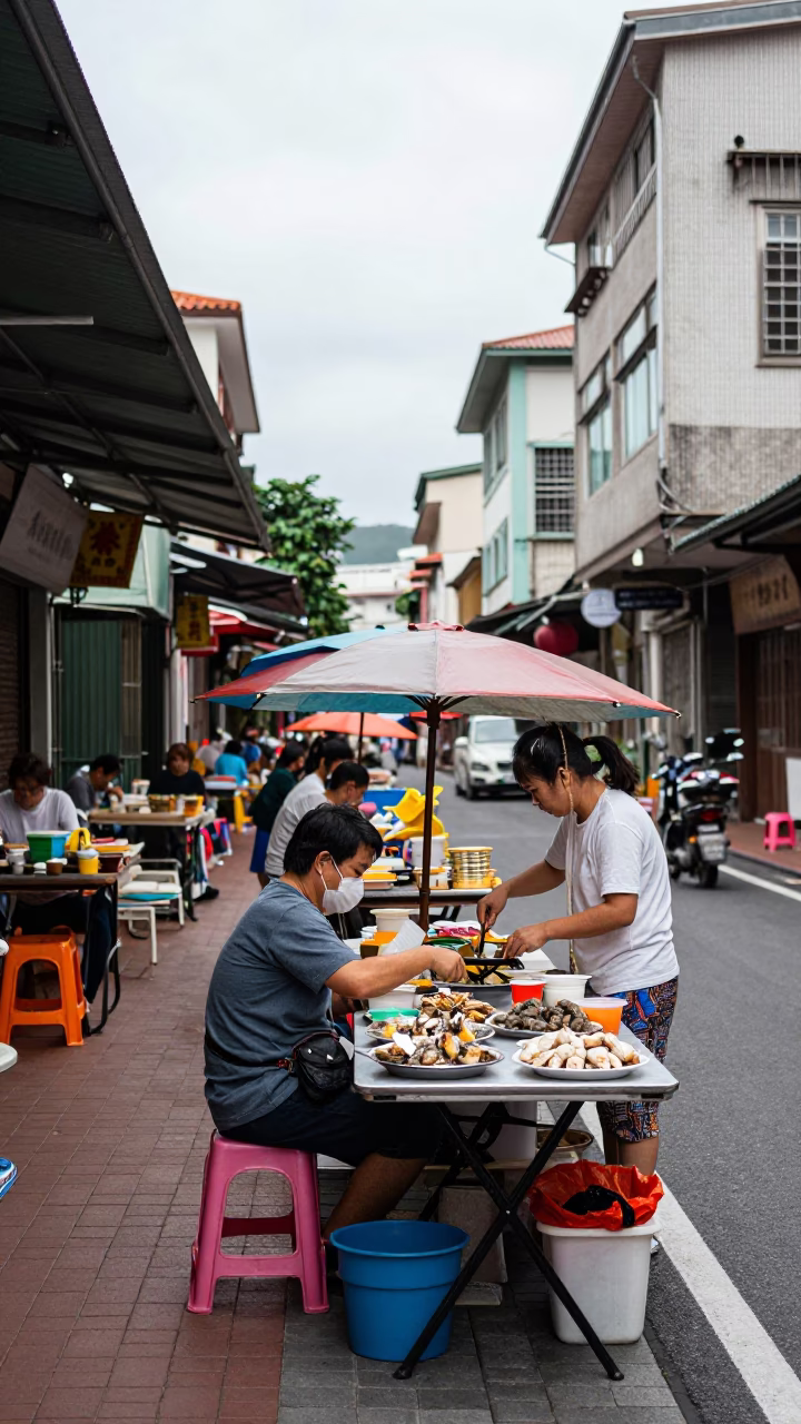 Arranging Seafood in Kaohsiung in in Kaohsiung, Taiwan