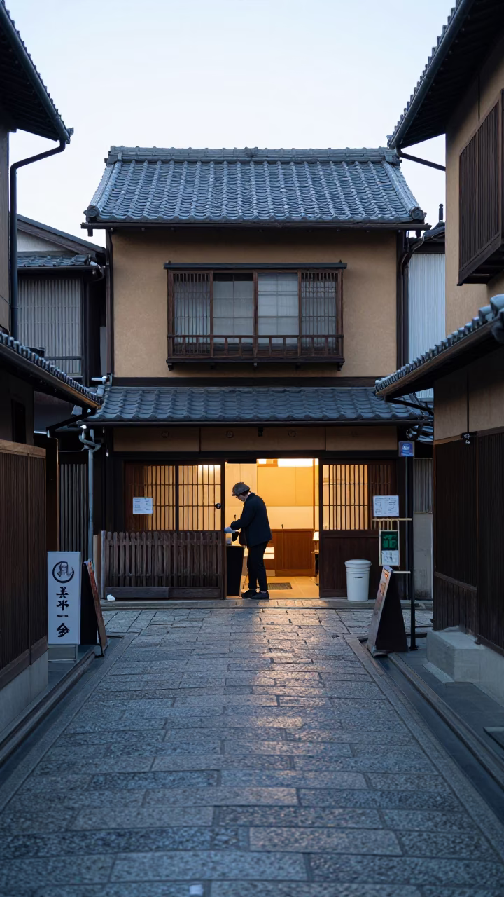 Arranging Steamers in Kyoto in in Kyoto, Japan