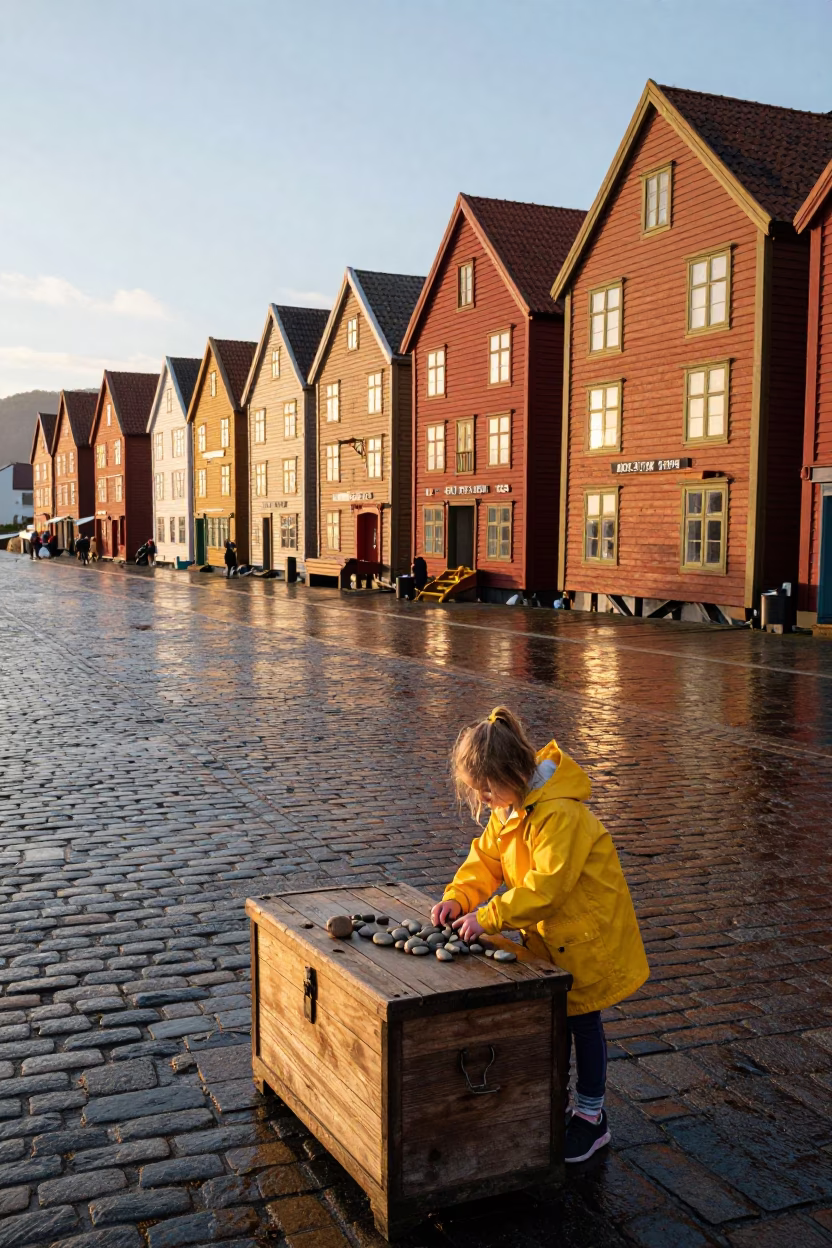 Arranging Stones in Bergen in in Bergen, Norway