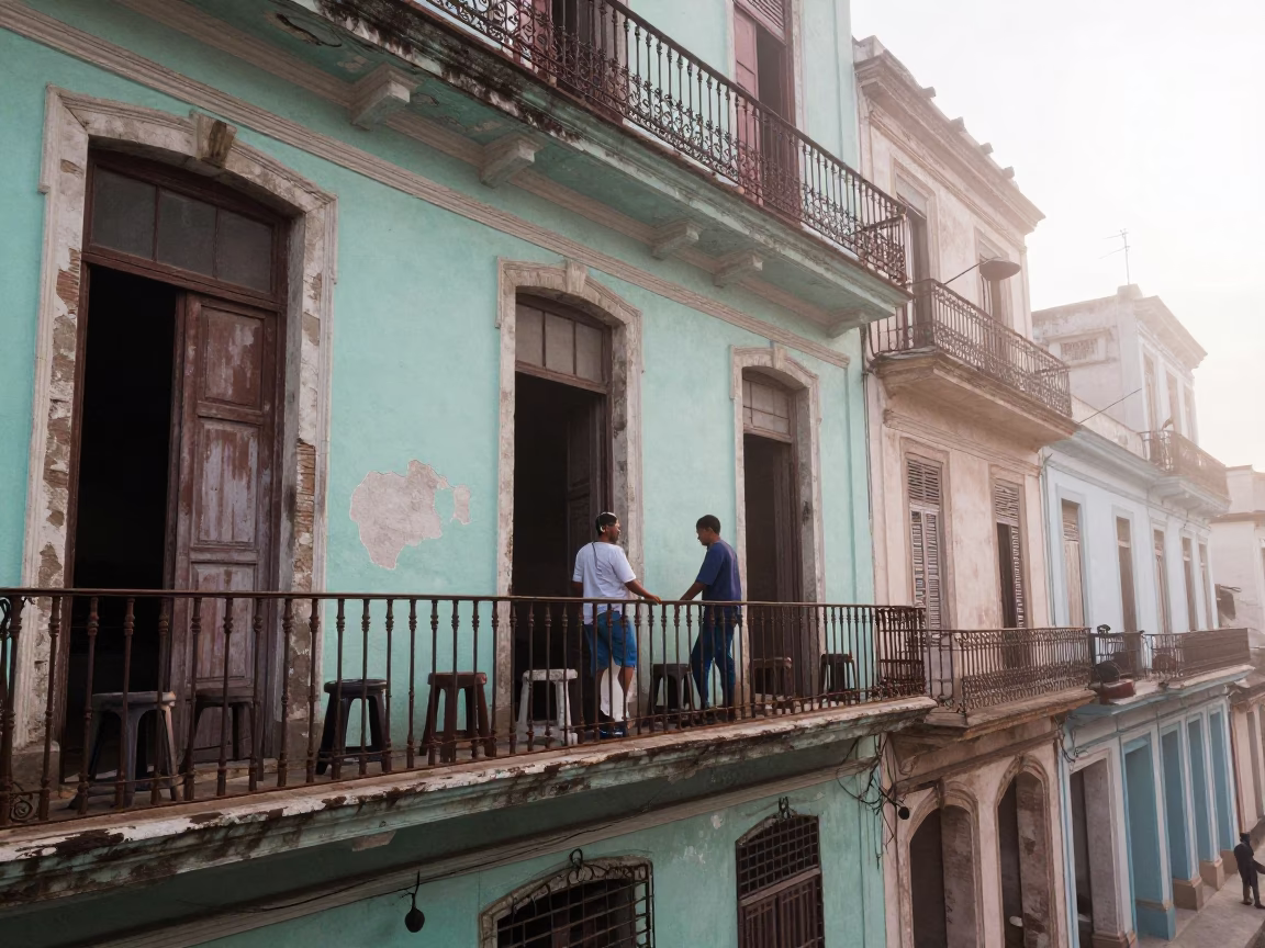 Arranging Stools in Havana in in Havana, Cuba