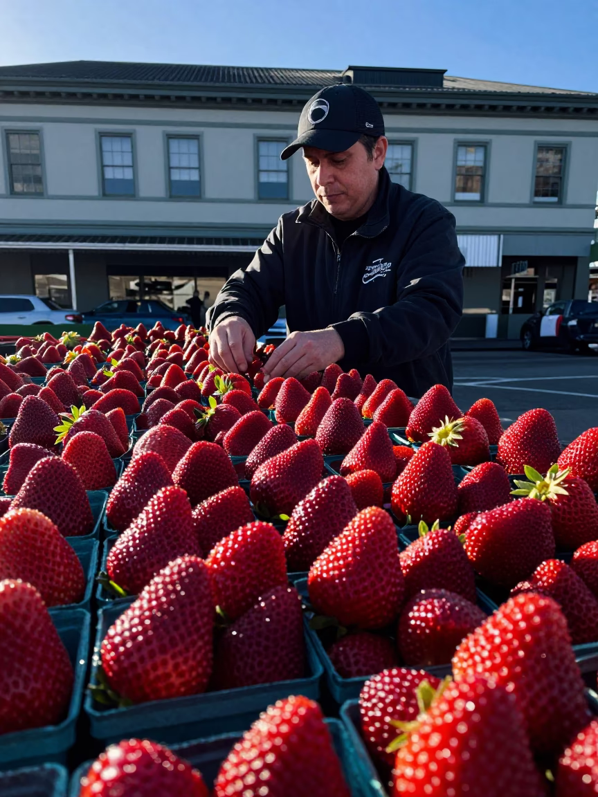 Arranging Strawberries in San Francisco in in San Francisco, California, United States