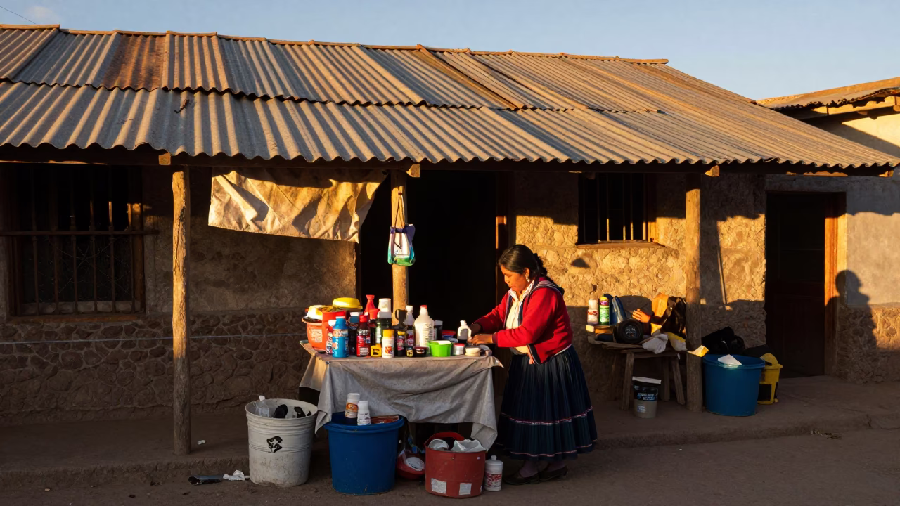 Arranging Supplies in La Paz in in La Paz, Bolivia