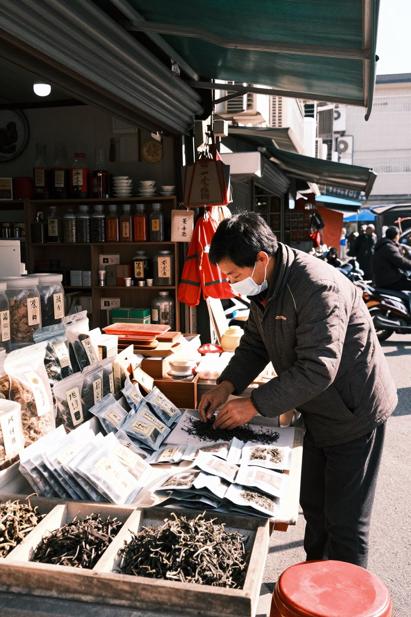 Arranging Tea in Kaohsiung in in Kaohsiung, Taiwan