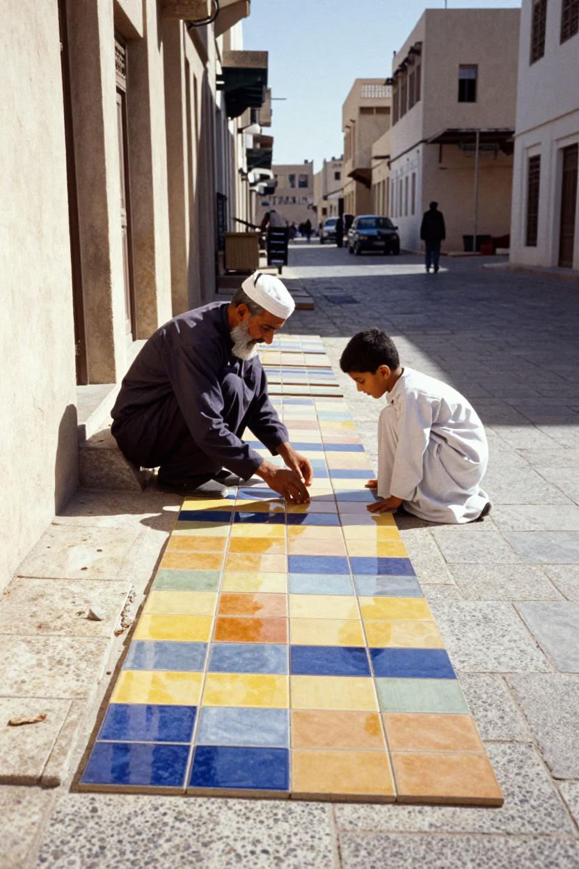 Arranging Tiles in Muscat in in Muscat, Oman