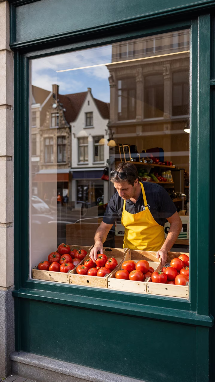 Arranging Tomatoes in Brussels in in Brussels, Belgium