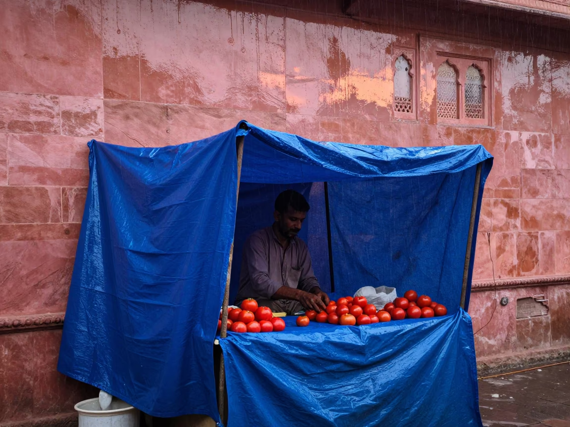 Arranging Tomatoes in Jaipur in in Jaipur, India