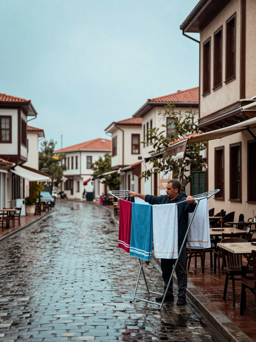 Arranging Towels in Izmir in in Izmir, Turkey