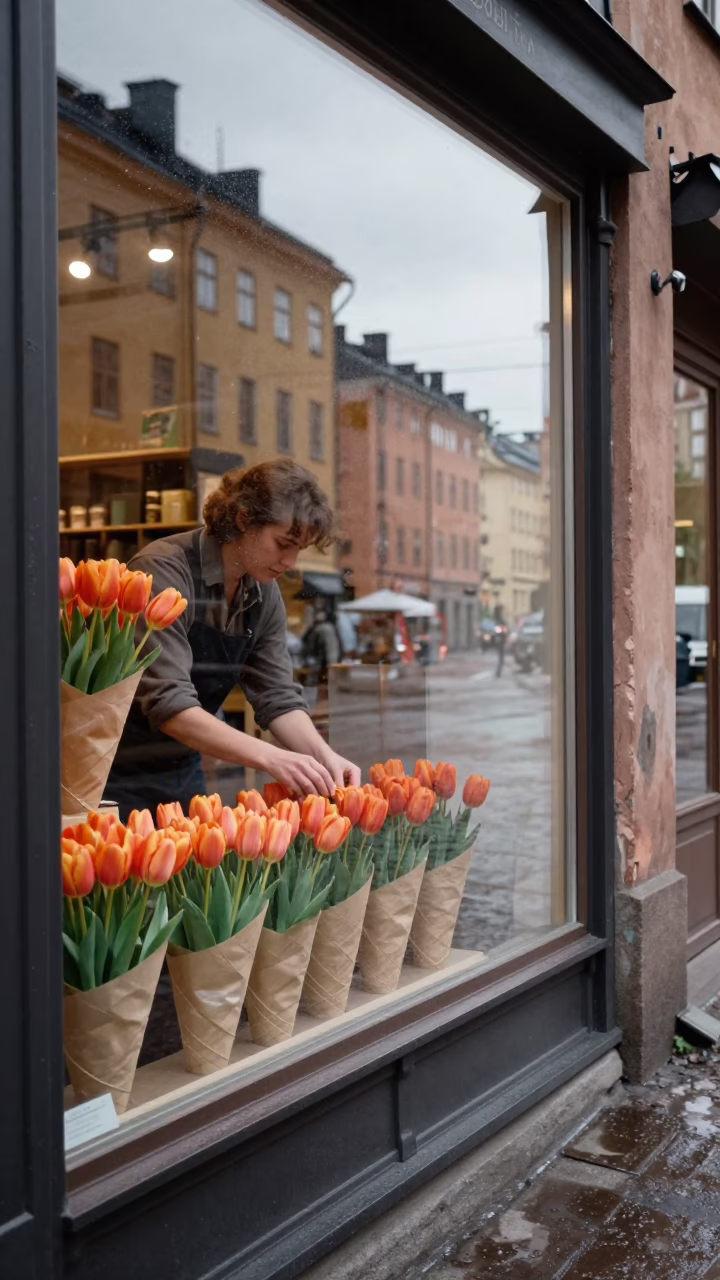 Arranging Tulips in Stockholm in in Stockholm, Sweden