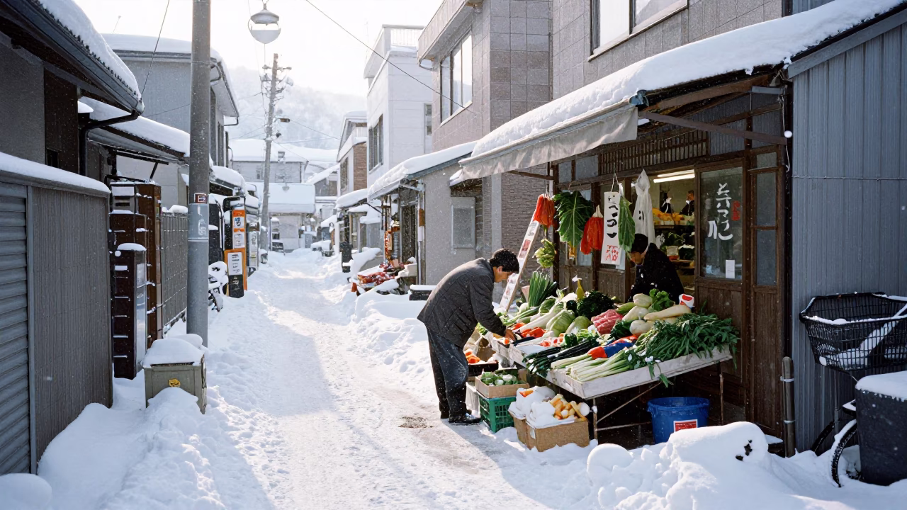 Arranging Vegetables in Sapporo in in Sapporo, Japan