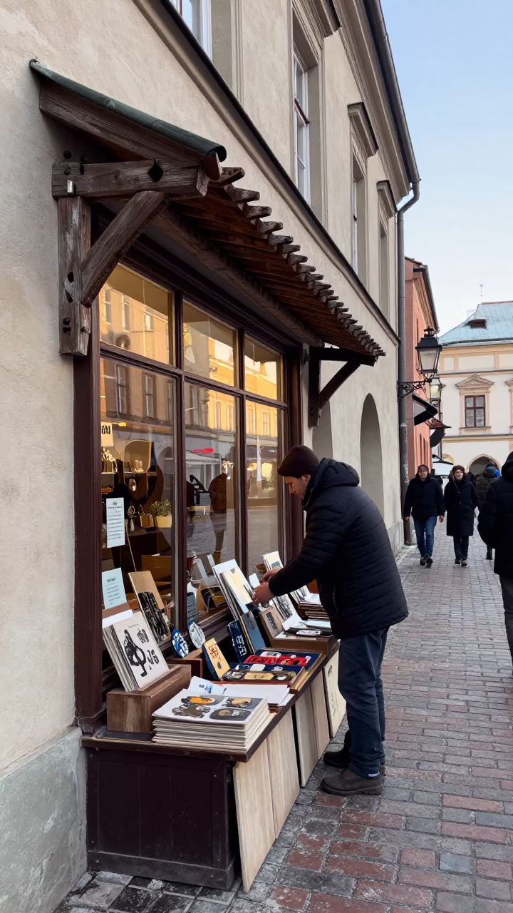 Arranging Wares in Krakow in in Krakow, Poland