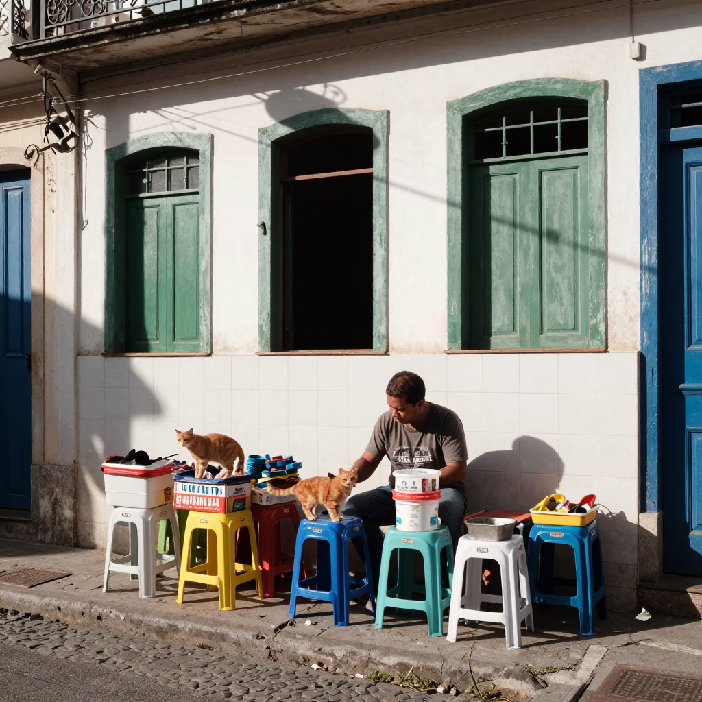 Arranging Wares in Rio De Janeiro in in Rio de Janeiro, Brazil