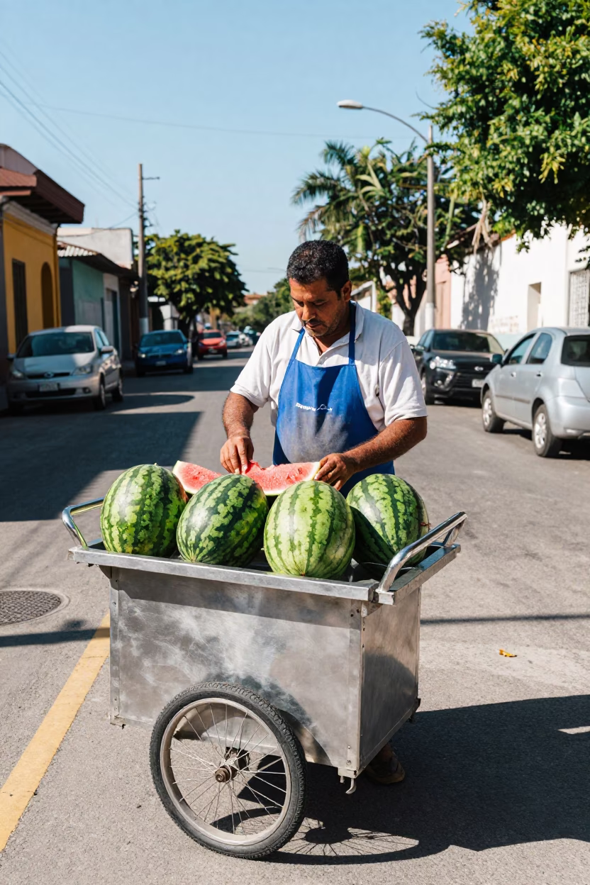 Arranging Watermelon in Buenos Aires in in Buenos Aires, Argentina