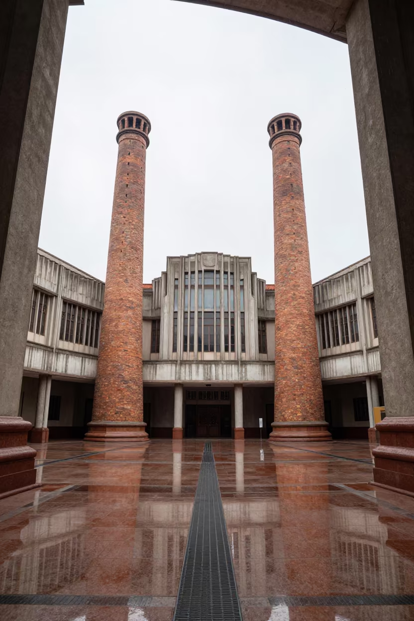 Art Deco Power Station Caracas Atrium in inside a vaulted atrium in Caracas