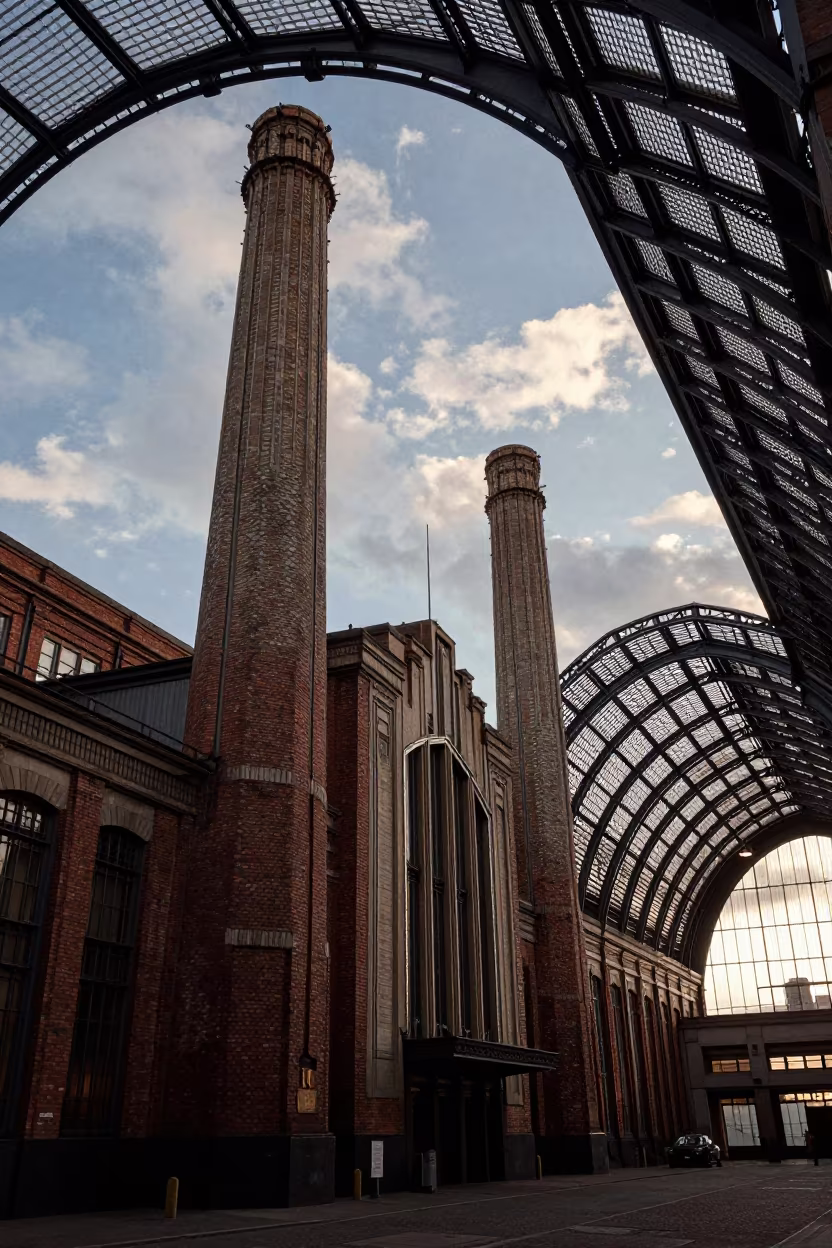 Art Deco Power Station Dawn Light Atrium in inside a vaulted atrium in Libertad