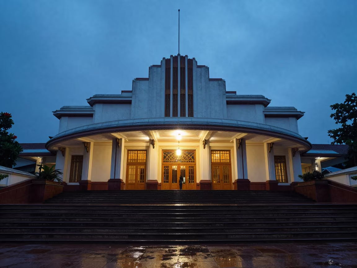 Art Deco Theater Monsoon Twilight Phrae Atrium in inside a vaulted atrium in Phrae