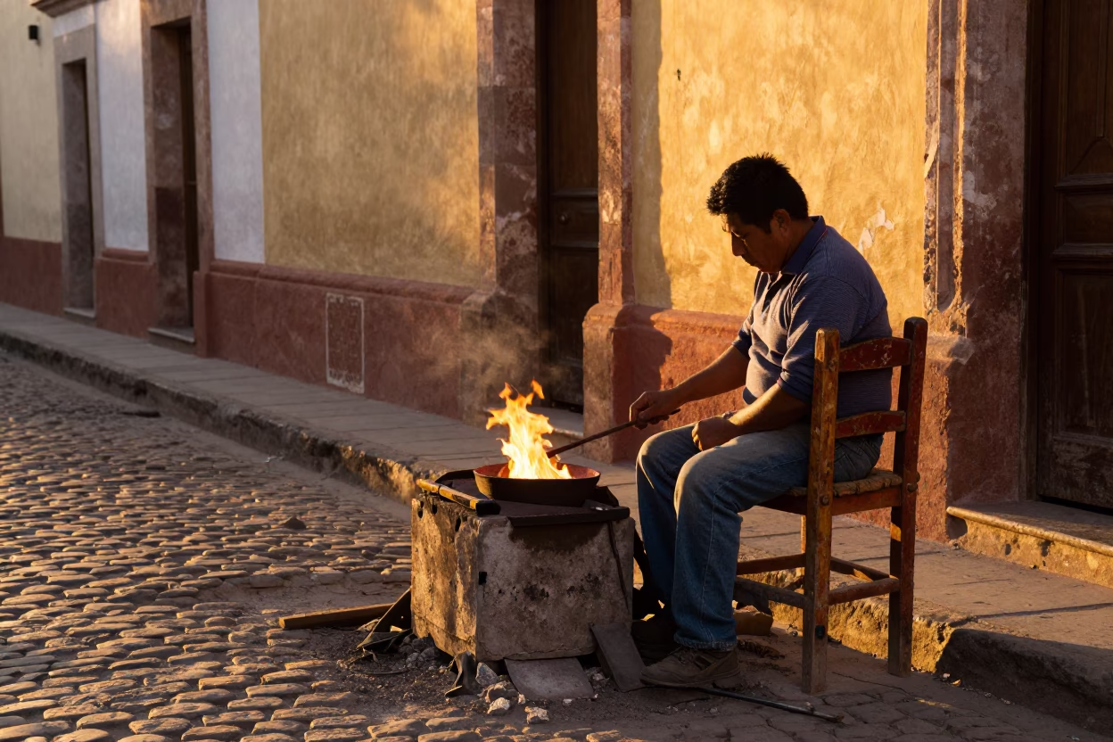 Artisan at Golden Hour in in Oaxaca, Mexico
