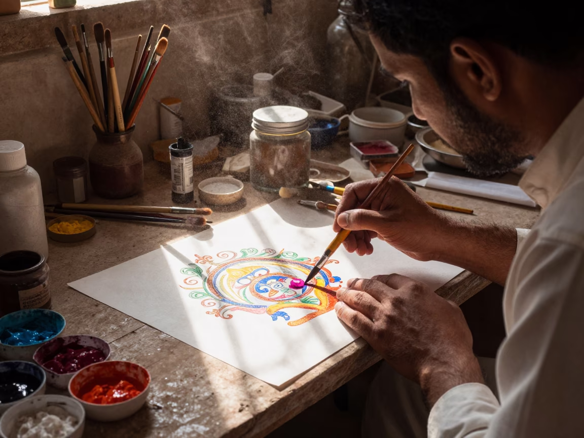Artisan Painting in Jaipur in in Jaipur, India