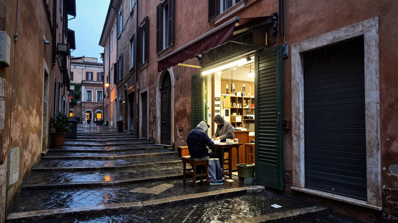 Artisan Pausing in Rome in in Rome, Italy
