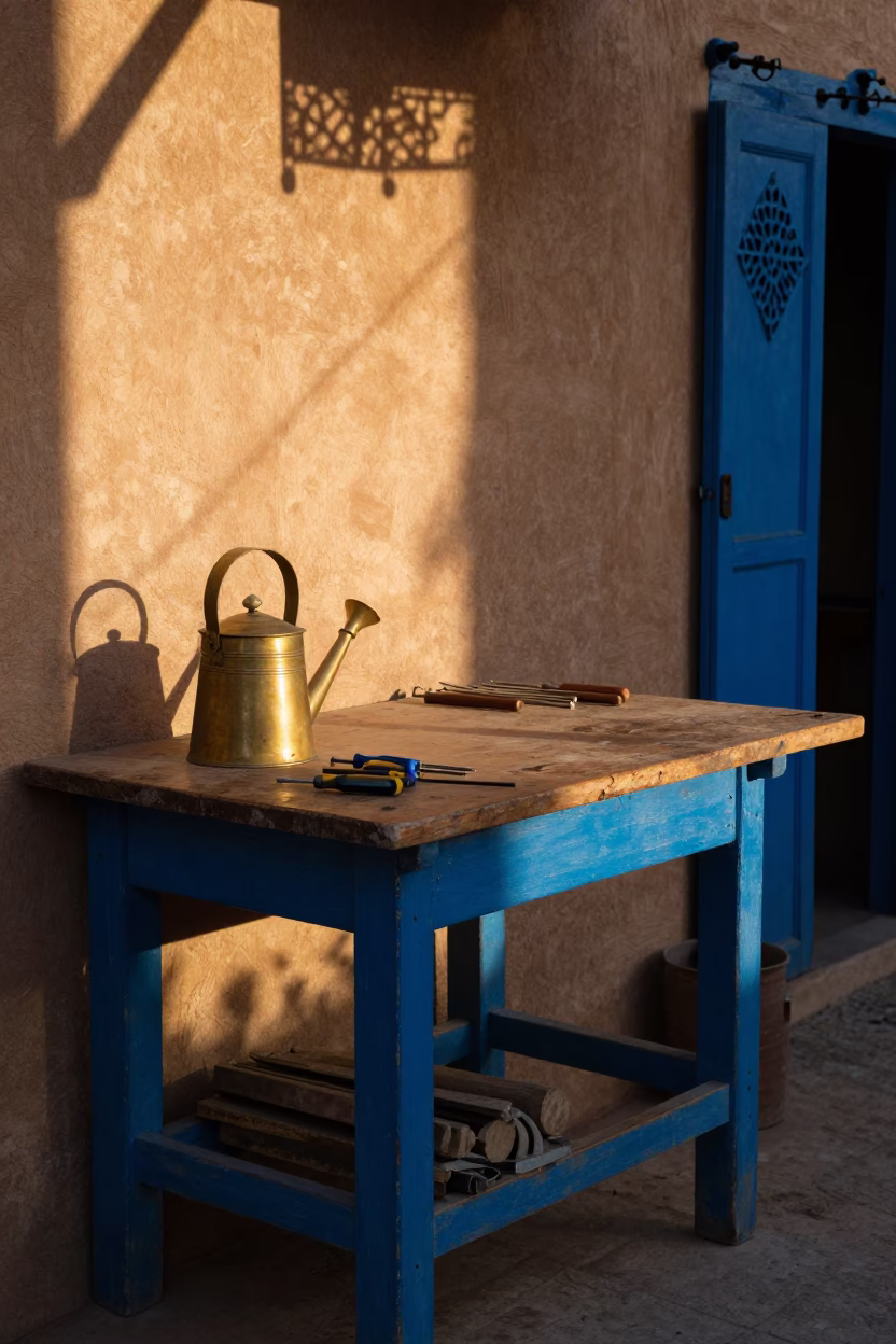 Artisan's Workbench in Essaouira in in Essaouira, Morocco