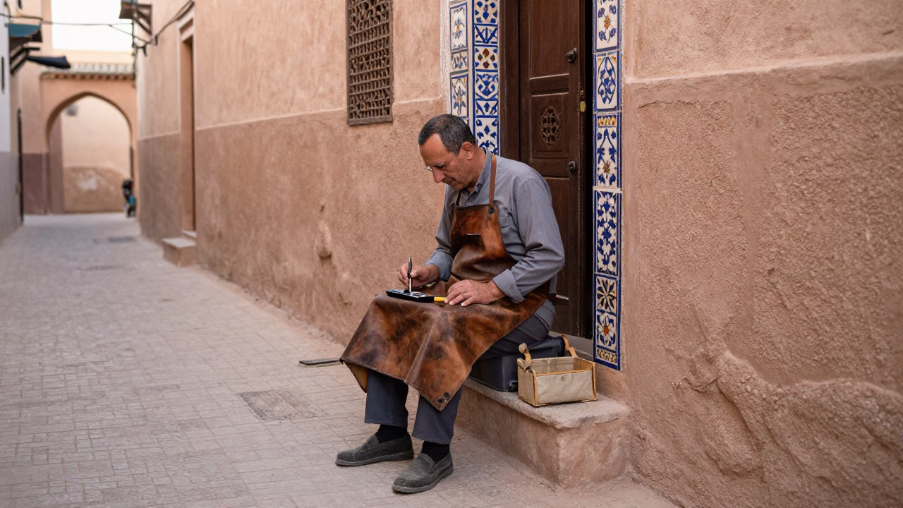 Artisan's Workspace in Marrakech in in Marrakech, Morocco