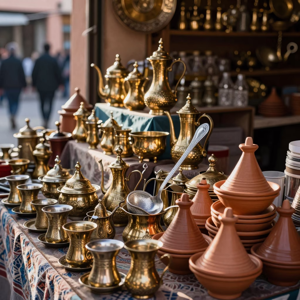 Artisan Stall in Marrakech in in Marrakech, Morocco